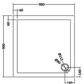 SIRHONA Receveur de douche carré 120 x 80 x 4 cm - SIRHONA