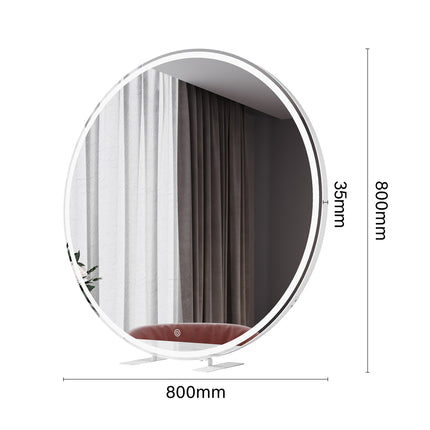 SIRHONA Miroir de maquillage LED, mural ou de table, 800 x 800 x 35mm - SIRHONA