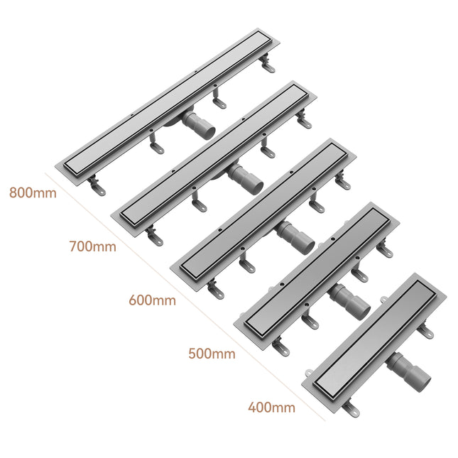 Paroi de douche Accessoires Drain de sol à l'italienne Double face Acier inoxydable 304 brossé Tailles disponibles 40-80 cm - SIRHONA