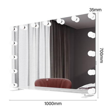 SIRHONA Miroir de maquillage LED, mural ou de table, 1000 x 700 x 35mm - SIRHONA