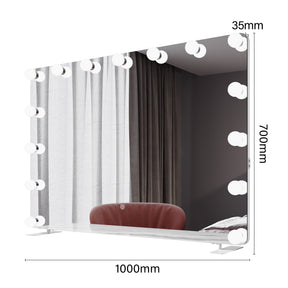 SIRHONA Miroir de maquillage LED, mural ou de table, 1000 x 700 x 35mm - SIRHONA