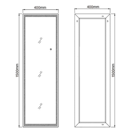 Miroir intégral avec éclairage LED 3 couleurs Miroir sur pied blanc 150x40x3.5cm Miroir mural - SIRHONA