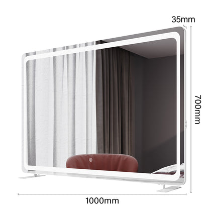 SIRHONA Miroir LED de maquillage moderne, mural ou sur pied 1000 x 700 x 35 mm - SIRHONA