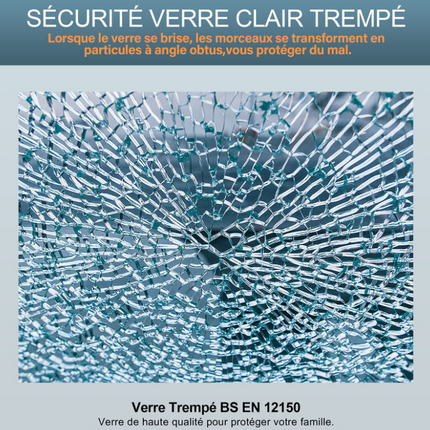 SIRHONA Porte Coulissante de dDouche Noire 70 ~100cm， 5mm Verre Cabine de Douche Trempé Cabine de Douche Réglable Design Aluminium de Haute Qualité - SIRHONA