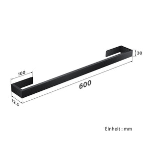 SIRHONA 4 Pièces Porte-Serviettes Ensemble de Salle de Bains SUS304  60 CM Long Barre Anneaux porte-serviettes montage mural, Couleur Noir Mat - SIRHONA