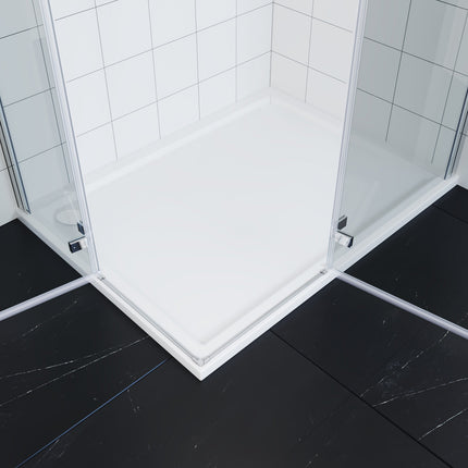 Cabine de douche d'angle Douche Porte à charnières porte pliante 80-120cm hauteur 195cm - SIRHONA