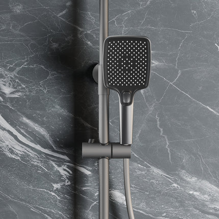 Colonne de Douche Thermostatique 38°C avec Pommeau de Douche, 3 Sorties d'Eau, Réglable en Hauteur, Gris Pistolet - SIRHONA