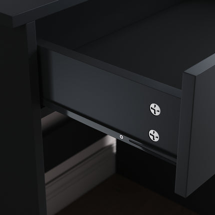 SIRHONA Coiffeuse avec Miroir, Table de Maquillage avec Grands Tiroirs et étagères de rangement, Noir 70x40x140cm - SIRHONA