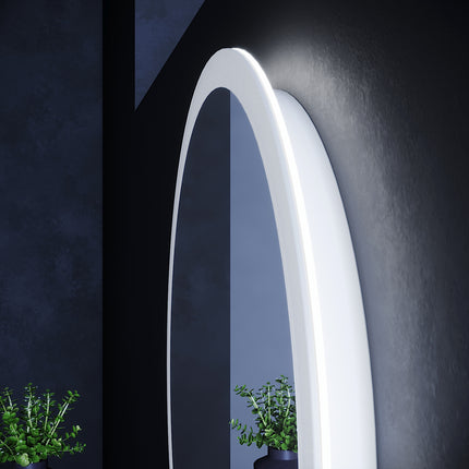 SIRHONA 60-80cm Miroir de Salle de Bain à LED Rond Anti-buée avec éclairage intégré Blanc Froid Miroir Rond Mural - SIRHONA