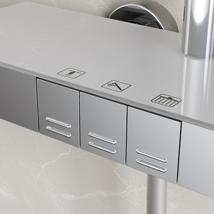 SIRHONA Colonne de Douche Thermostatique, Laiton Chromé Colonne de Douche Tube Rond - SIRHONA