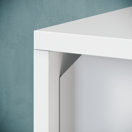 Commode Sideboard avec éclairage LED brillant Meuble de  Armoire de salon, blanc - SIRHONA