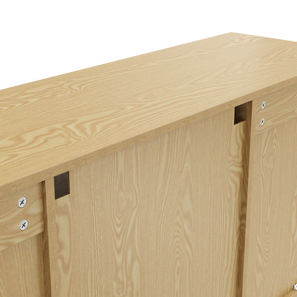 SIRHONA Meuble TV Support télévision Meuble TV style moderne avec porte battante meuble TV couleur imitation bois 140x35x70 cm - SIRHONA