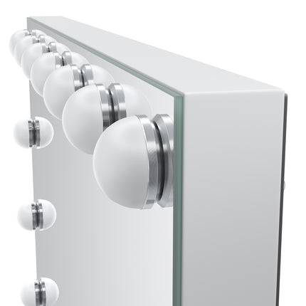 SIRHONA Miroir Mural Miroir Maquillage 58x43cm  LED Mirror Hollywood 3 couleurs - SIRHONA