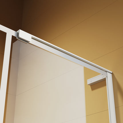 Walk-in Cabine de douche avec stabilisateur en acier inoxydable Verre NANO 6mm Hauteur 200cm - SIRHONA