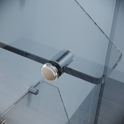 Paroi de douche italienne avec triangulaires étagères en verre de 8 mm taille 70-120cm hauter 200cm - SIRHONA