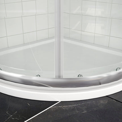 Cabine de douche Paroi de douche ronde Porte coulissante ESG Porte en verre 80/90/100cm Hauteur 185cm /195cm - SIRHONA
