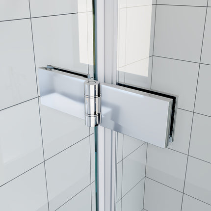 Cabine de douche d'angle Douche Porte à charnières porte pliante 80-120cm hauteur 195cm - SIRHONA
