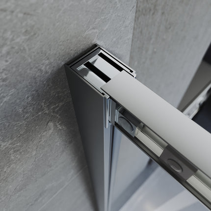 Cabine de douche, à entrée d'angle avec cadre en aluminium et verre trempé de sécurité de 6 mm - SIRHONA