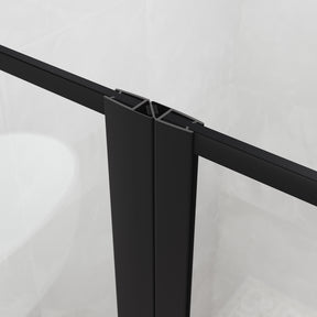 SIRHONA Porte de douche battante noire porte de douche rotative 180° verre trempé 5mm anti-calcaire 80 ~100cm x 195cm - SIRHONA