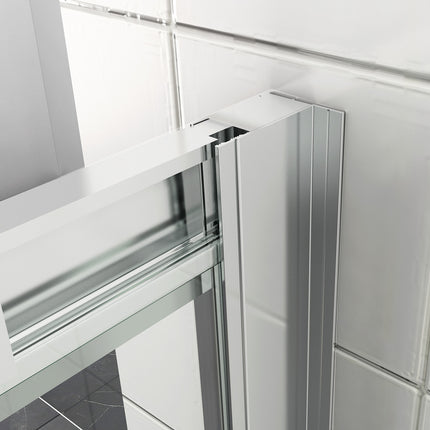 Cabine de douche Paroi de douche ronde Porte coulissante ESG Porte en verre 80/90/100cm Hauteur 185cm /195cm - SIRHONA