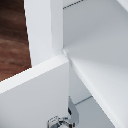 Commode Sideboard avec éclairage LED brillant Meuble de  Armoire de salon, blanc - SIRHONA