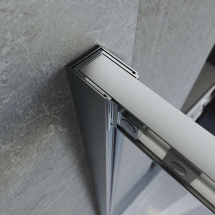 Cabine de douche, à entrée d'angle avec cadre en aluminium et verre trempé de sécurité de 6 mm - SIRHONA