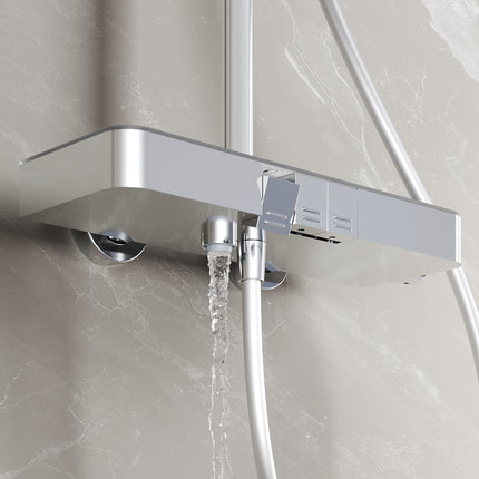 SIRHONA Colonne de Douche Thermostatique, Laiton Chromé Colonne de Douche Tube Rond - SIRHONA