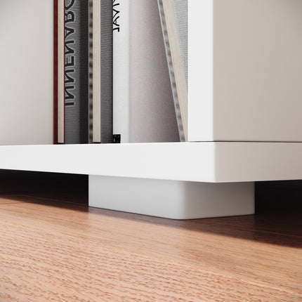 Table basse avec tiroirs de rangement et éclairage LED réglable Disponible en 12 couleurs Blanc 55 x 100 x 40 cm - SIRHONA