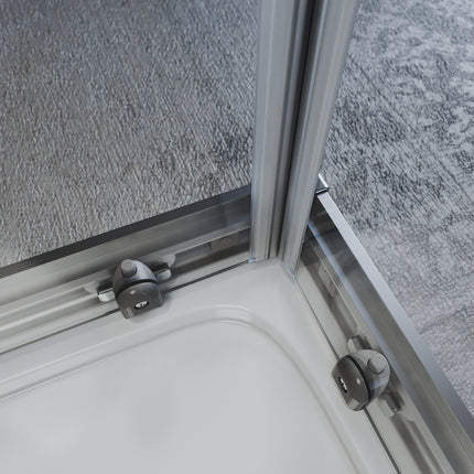 Cabine de douche, à entrée d'angle avec cadre en aluminium et verre trempé de sécurité de 6 mm - SIRHONA