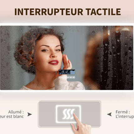 SIRHONA Miroir de Salle de Bain LED Anti-buée Miroir avec éclairage LED Miroir Cosmétiques Mural avec 3 températures de Couleur - SIRHONA