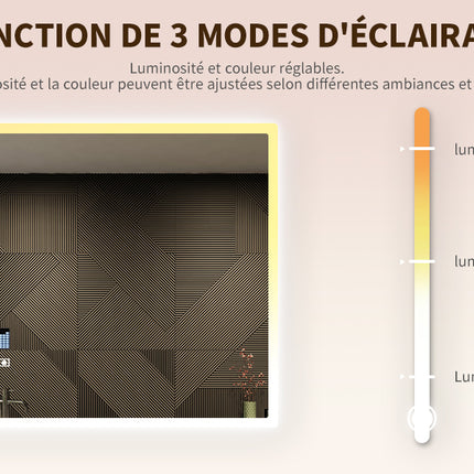 SIRHONA Miroir de Salle de Bain LED Anti-buée Miroir avec éclairage LED Miroir Cosmétiques Mural avec 3 températures de Couleur - SIRHONA