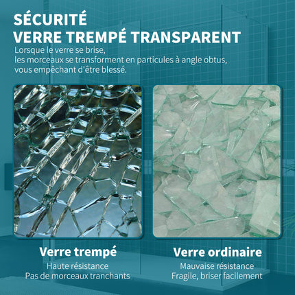 SIRHONA Paroi de douche italienne 70-120 cm x 200 cm, 8 mm verre Nano transparent - SIRHONA