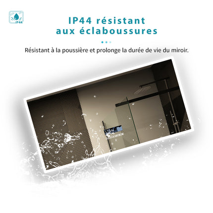 SIRHONA Miroir led Miroir de salle de bains avec éclairage LED Miroir Cosmétiques Mural Lumière Illumination avec Commande par Effleurement 70x50 CM - SIRHONA