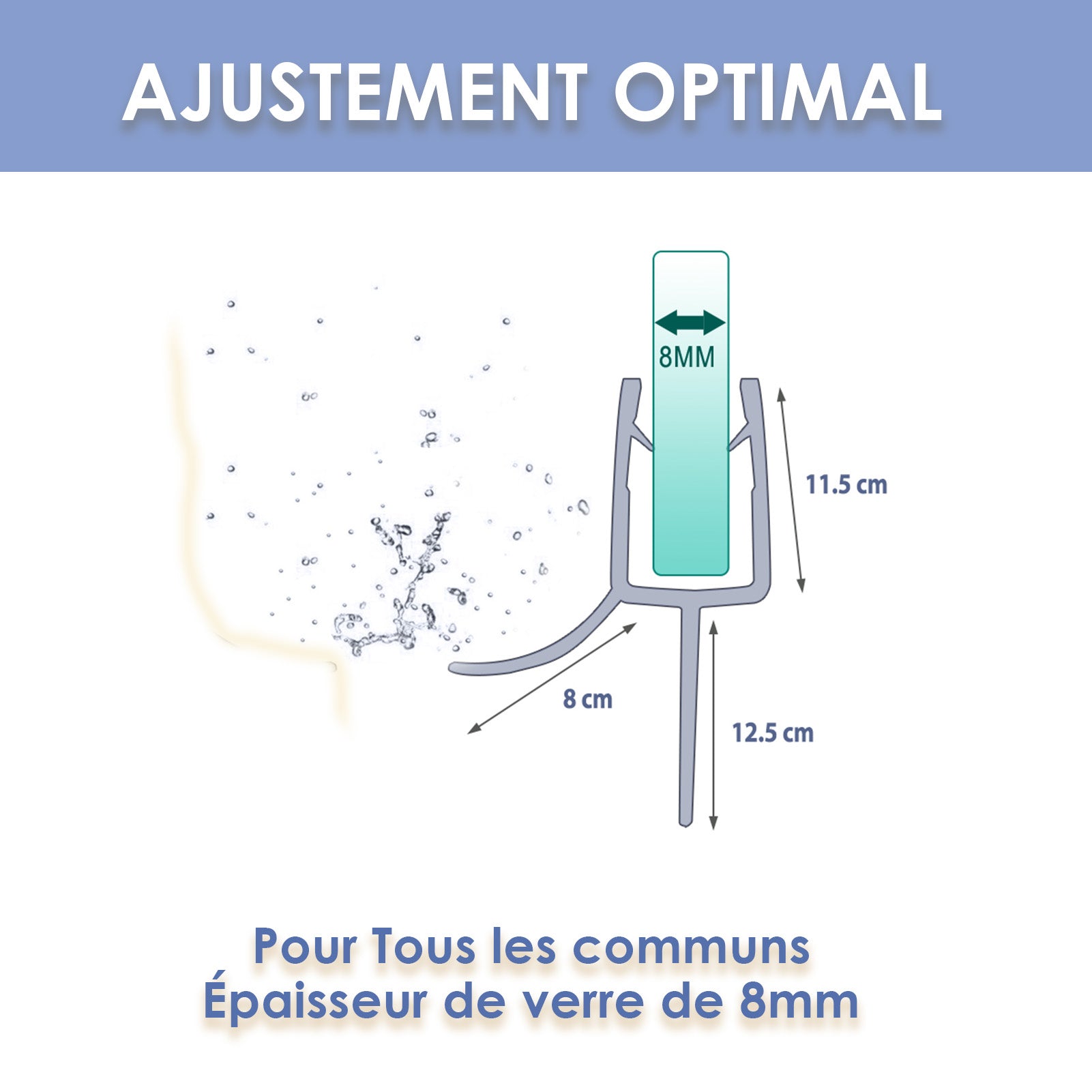 SIRHONA Incurvé Joint de Porte de DoucheJoint de douche en PVC Protection étanche verre 5-6mm Joint de douche 70-120cm - SIRHONA