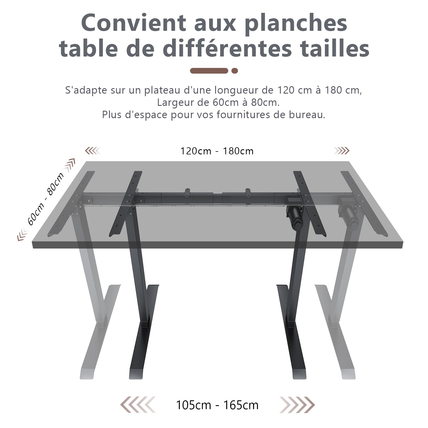 Bureau Électrique Réglable - 3 Étages  Contrôle de Mémoire  Moteur Unique  Capacité de Charge 100kg Noir SIRHONA - SIRHONA