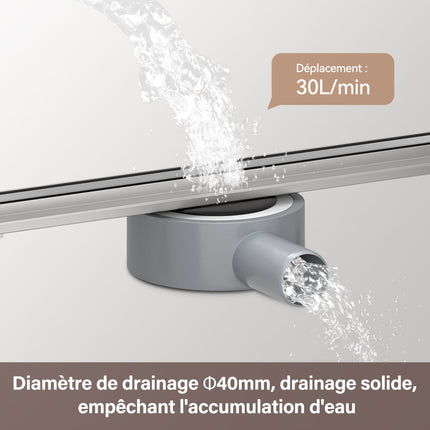 Paroi de doucheBonde de sol en acier inoxydable 304 italien 30-100 cm avec filtre et couvercle désodorisant - SIRHONA