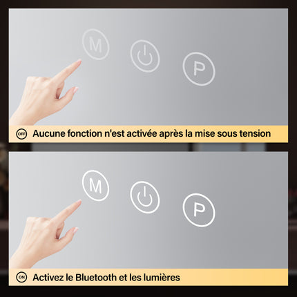 SIRHONA Miroir Maquillage 80x60cm avec 14 ampoules LED Miroir Hollywood 3 couleurs luminosité - SIRHONA