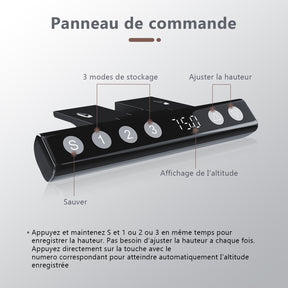 Bureau Électrique Réglable - 3 Étages  Contrôle de Mémoire  Moteur Unique  Capacité de Charge 100kg Noir SIRHONA - SIRHONA