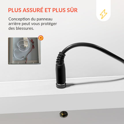 Miroir intégral avec éclairage LED 3 couleurs Miroir sur pied blanc 150x40x3.5cm Miroir mural - SIRHONA