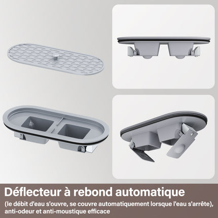 Paroi de douche Accessoires Drain de sol à l'italienne Double face Acier inoxydable 304 brossé Tailles disponibles 40-80 cm - SIRHONA