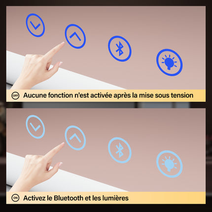 SIRHONA Miroir Mural Miroir Maquillage 80x60cm avec  3 couleurs luminosité réglable miroir grossissant 10X - SIRHONA