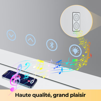 SIRHONA Maquillage 58x43cm avec lumière RGB et haut-parleur Bluetooth Miroir Hollywood LED 3 couleurs Luminosité - SIRHONA