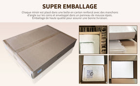 SIRHONA Miroir de Salle de Bain 70 x 50 cm Éclairage LED Miroir de Salle de Bains Rétro-éclairage Avec fiche et Anti-buée Tactile - SIRHONA