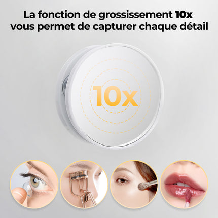 SIRHONA Maquillage 58x43cm avec lumière RGB et haut-parleur Bluetooth Miroir Hollywood LED 3 couleurs Luminosité - SIRHONA