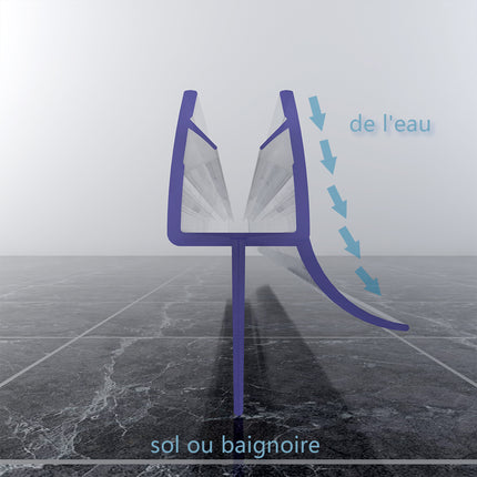 SIRHONA Incurvé Joint de Porte de DoucheJoint de douche en PVC Protection étanche verre 5-6mm Joint de douche 70-120cm - SIRHONA