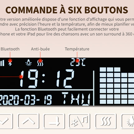 SIRHONA Miroir de Salle de Bain LED Anti-buée Miroir avec éclairage LED Miroir Cosmétiques Mural avec 3 températures de Couleur - SIRHONA