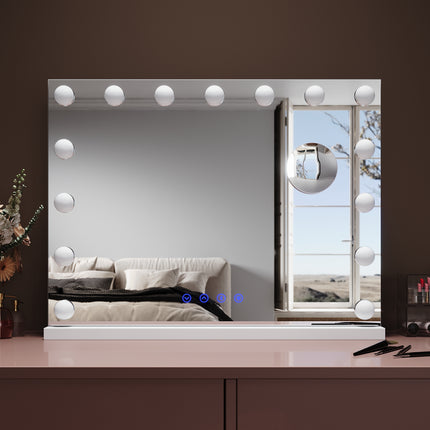 SIRHONA Miroir Mural Miroir Maquillage 58x43cm  LED Mirror Hollywood 3 couleurs - SIRHONA