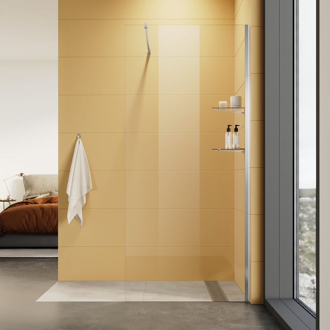 Paroi de douche italienne Walk In avec étagères en verre de 8 mm - SIRHONA