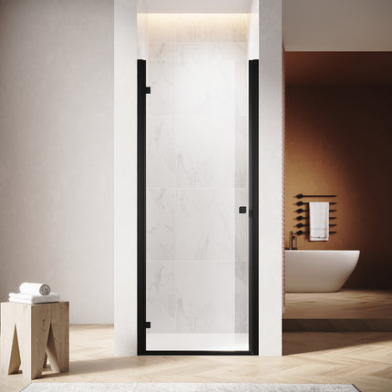 Portes de douche battantes, verre de sécurité trempé 80/90/100 x 195 cm sans cadre - SIRHONA