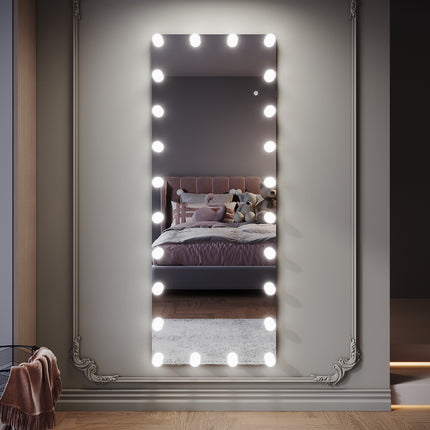 SIRHONA Miroir sur pied LED miroir pleine longueur 1600 x 600 x 35 mm - SIRHONA
